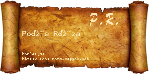 Poós Róza névjegykártya